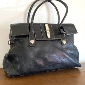 Michael Kors Vintage Tote –black leather satchel handbag